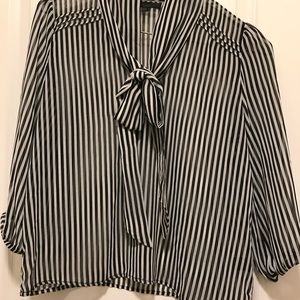 Luca Couture - Striped sheer blouse